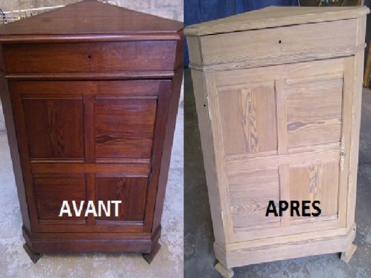 exemple de'aerogommage sur meuble d'angle à vernon